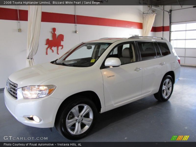 Blizzard White Pearl / Sand Beige 2008 Toyota Highlander Limited