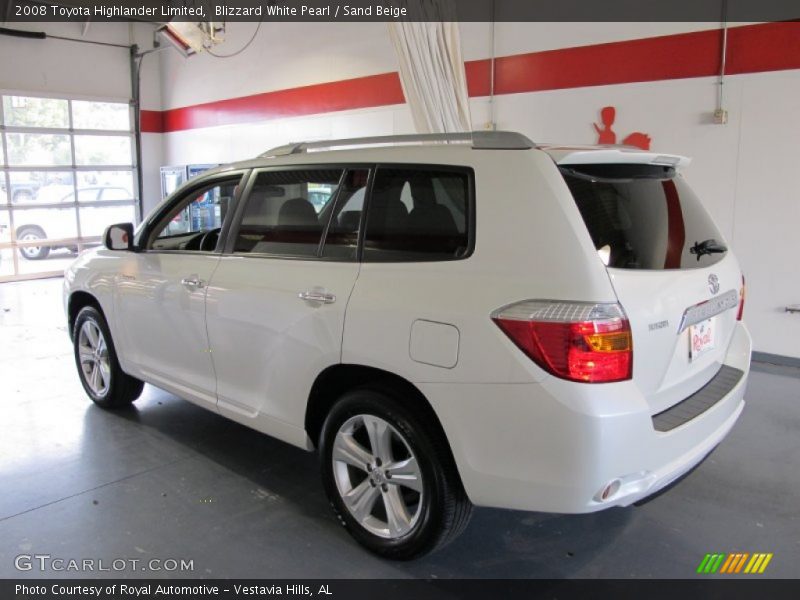 Blizzard White Pearl / Sand Beige 2008 Toyota Highlander Limited