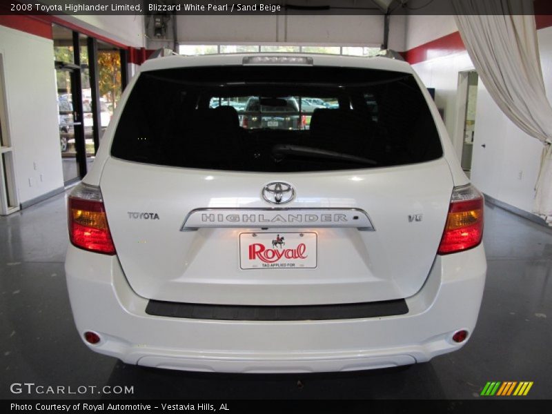Blizzard White Pearl / Sand Beige 2008 Toyota Highlander Limited