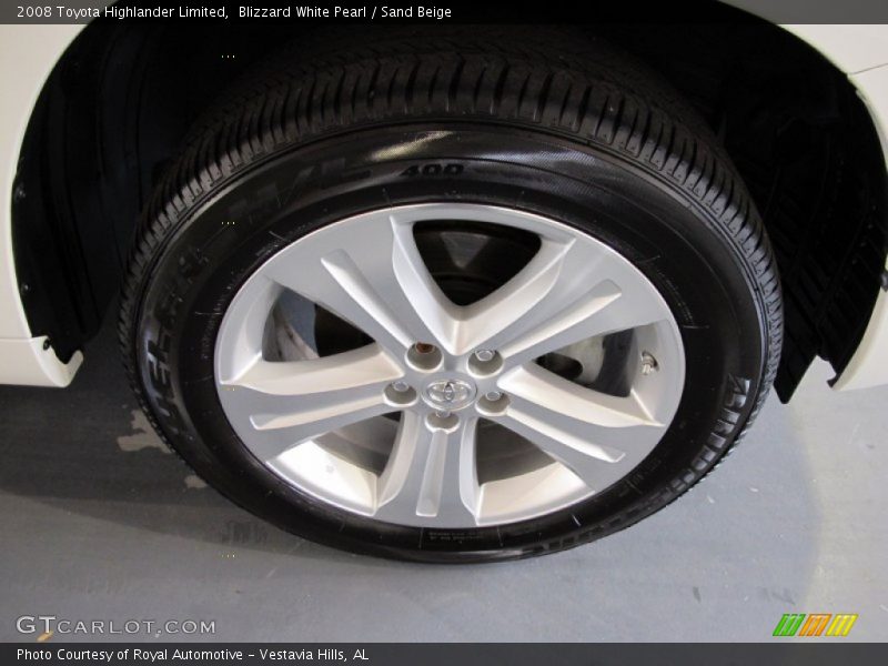 Blizzard White Pearl / Sand Beige 2008 Toyota Highlander Limited