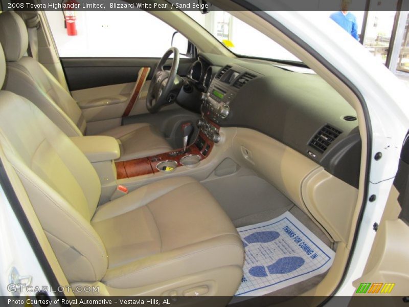 Blizzard White Pearl / Sand Beige 2008 Toyota Highlander Limited