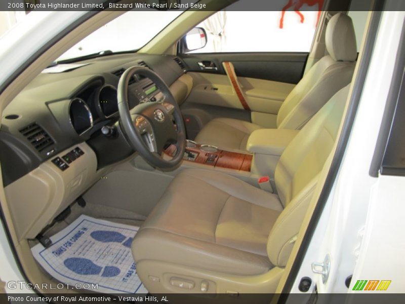 Blizzard White Pearl / Sand Beige 2008 Toyota Highlander Limited