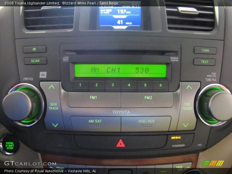 Blizzard White Pearl / Sand Beige 2008 Toyota Highlander Limited