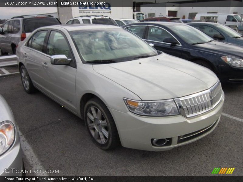 Light Sage Metallic / Sand 2007 Lincoln MKZ AWD Sedan