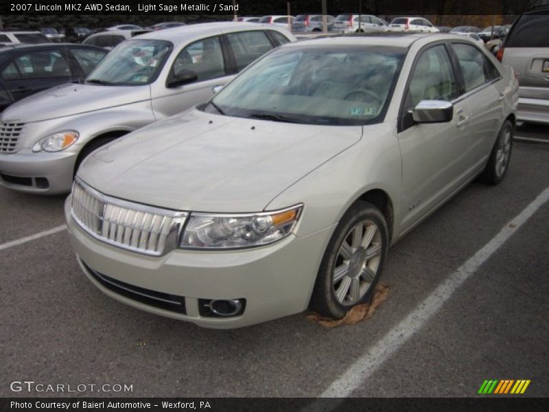Light Sage Metallic / Sand 2007 Lincoln MKZ AWD Sedan