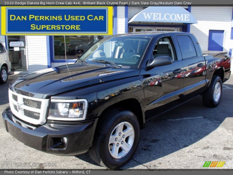 Brilliant Black Crystal Pearl / Dark Slate Gray/Medium Slate Gray 2010 Dodge Dakota Big Horn Crew Cab 4x4