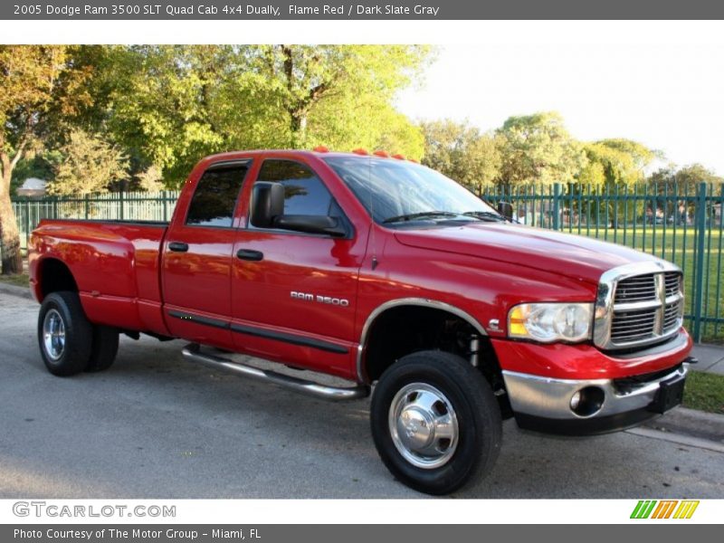 Flame Red / Dark Slate Gray 2005 Dodge Ram 3500 SLT Quad Cab 4x4 Dually