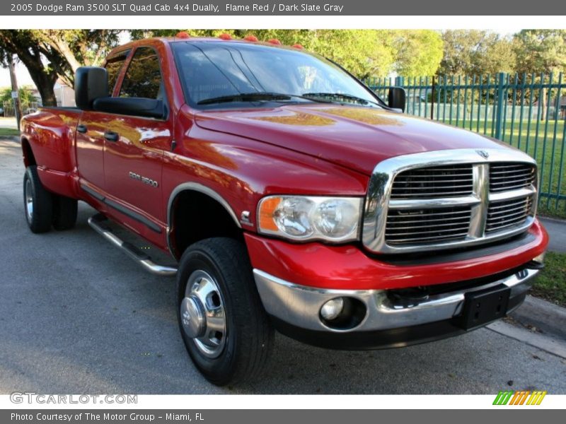 Flame Red / Dark Slate Gray 2005 Dodge Ram 3500 SLT Quad Cab 4x4 Dually
