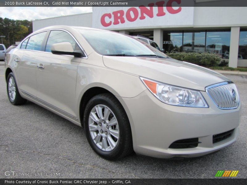 Gold Mist Metallic / Cocoa/Light Cashmere 2010 Buick LaCrosse CX