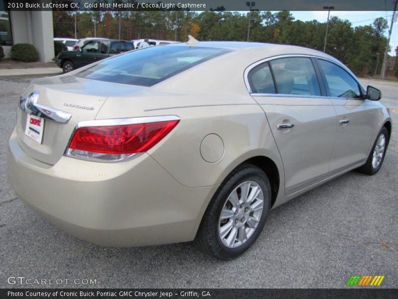 Gold Mist Metallic / Cocoa/Light Cashmere 2010 Buick LaCrosse CX