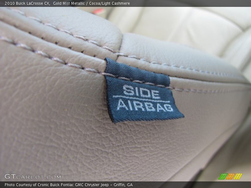 Gold Mist Metallic / Cocoa/Light Cashmere 2010 Buick LaCrosse CX