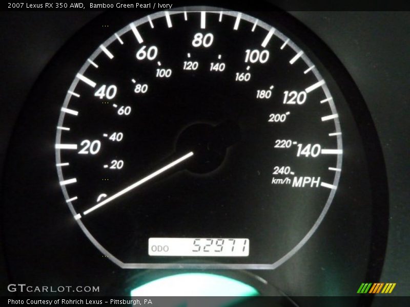 Bamboo Green Pearl / Ivory 2007 Lexus RX 350 AWD