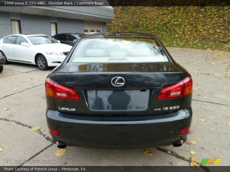 Obsidian Black / Cashmere Beige 2008 Lexus IS 250 AWD