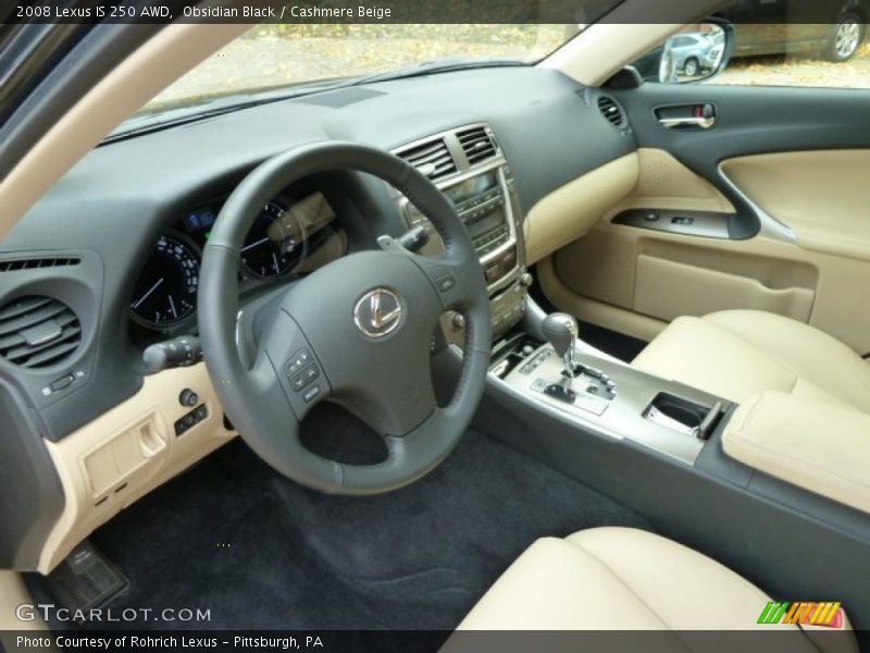 Obsidian Black / Cashmere Beige 2008 Lexus IS 250 AWD