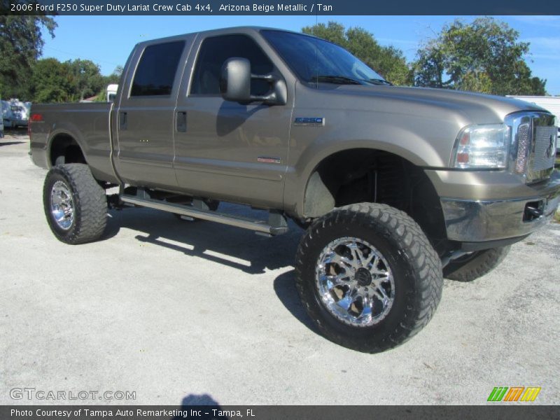 Arizona Beige Metallic / Tan 2006 Ford F250 Super Duty Lariat Crew Cab 4x4