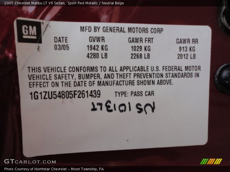 Sport Red Metallic / Neutral Beige 2005 Chevrolet Malibu LT V6 Sedan