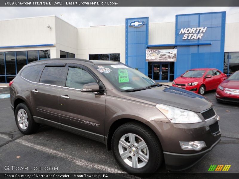 Desert Brown Metallic / Ebony 2009 Chevrolet Traverse LT AWD