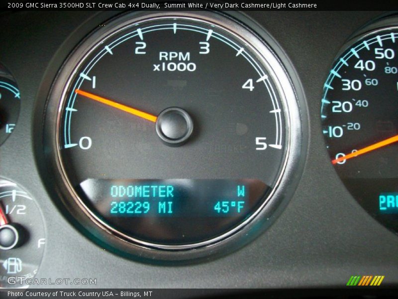 Summit White / Very Dark Cashmere/Light Cashmere 2009 GMC Sierra 3500HD SLT Crew Cab 4x4 Dually