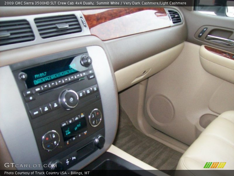 Summit White / Very Dark Cashmere/Light Cashmere 2009 GMC Sierra 3500HD SLT Crew Cab 4x4 Dually
