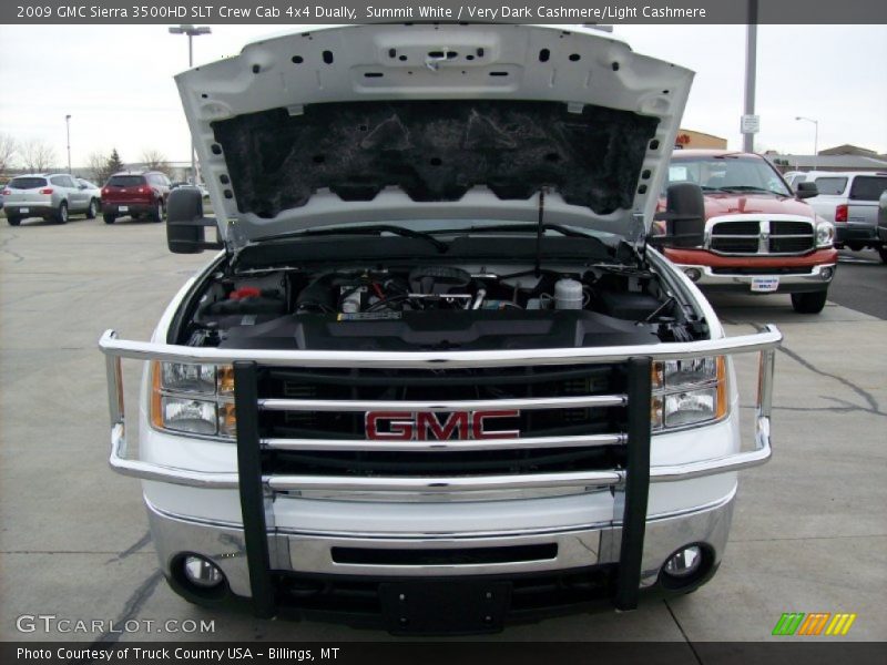 Summit White / Very Dark Cashmere/Light Cashmere 2009 GMC Sierra 3500HD SLT Crew Cab 4x4 Dually