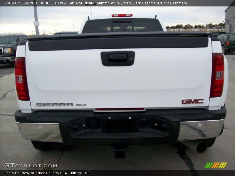 Summit White / Very Dark Cashmere/Light Cashmere 2009 GMC Sierra 3500HD SLT Crew Cab 4x4 Dually