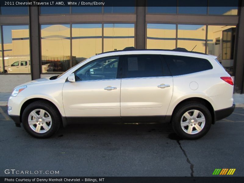 White / Ebony/Ebony 2011 Chevrolet Traverse LT AWD
