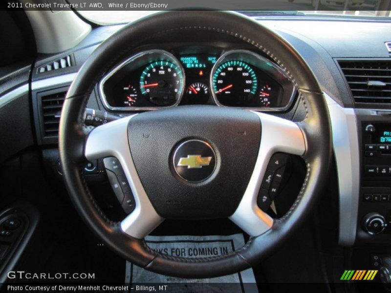 White / Ebony/Ebony 2011 Chevrolet Traverse LT AWD