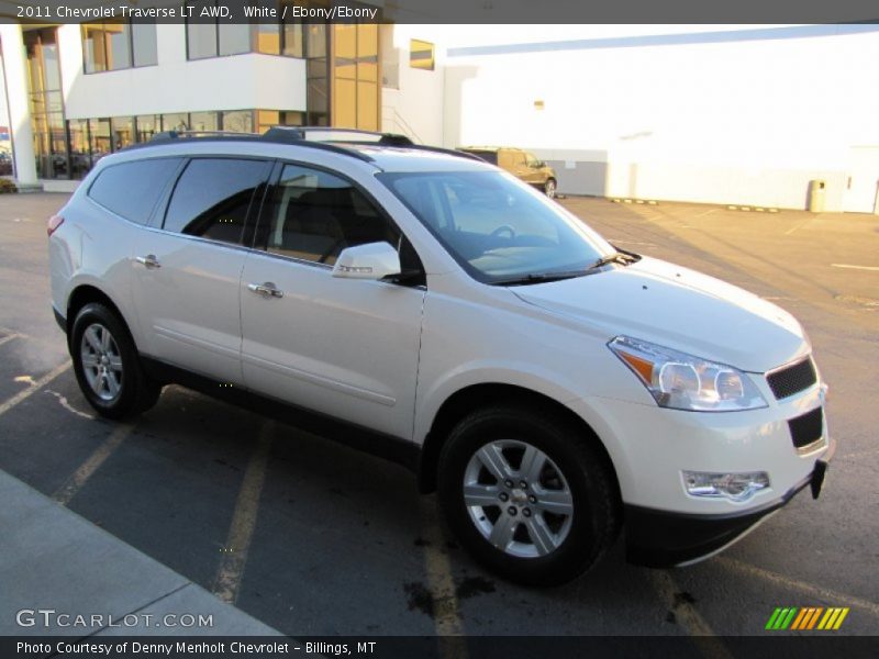 White / Ebony/Ebony 2011 Chevrolet Traverse LT AWD