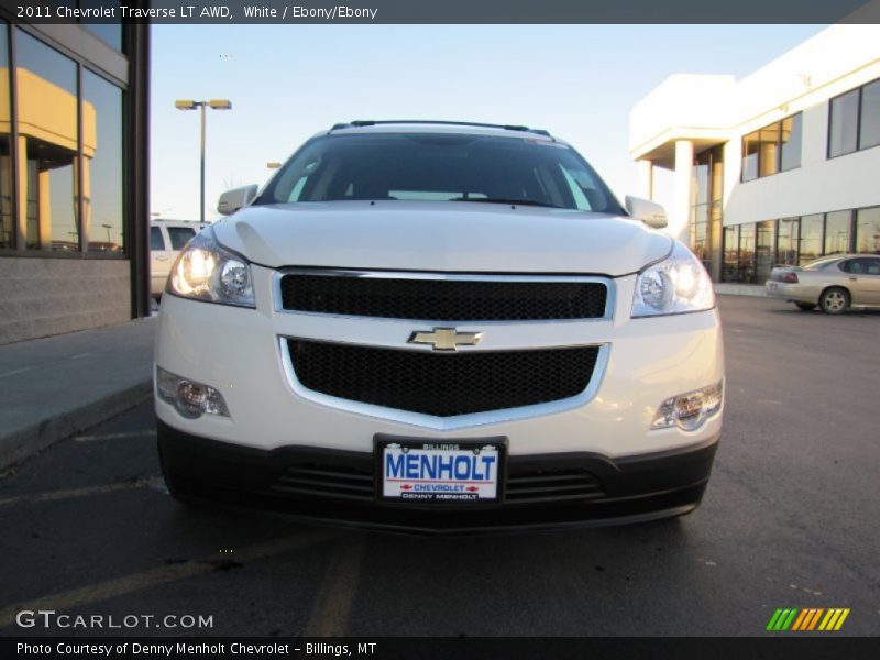 White / Ebony/Ebony 2011 Chevrolet Traverse LT AWD