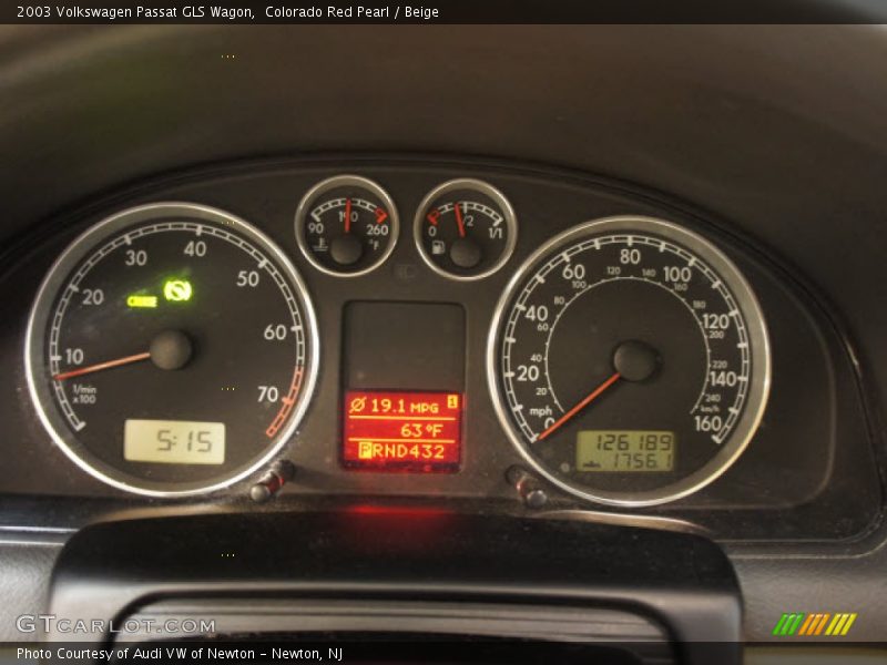  2003 Passat GLS Wagon GLS Wagon Gauges