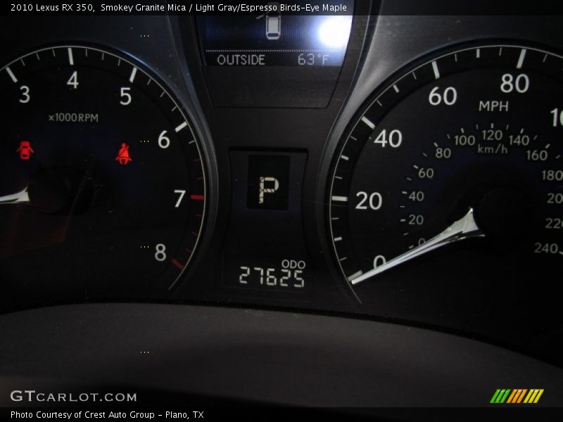 Smokey Granite Mica / Light Gray/Espresso Birds-Eye Maple 2010 Lexus RX 350