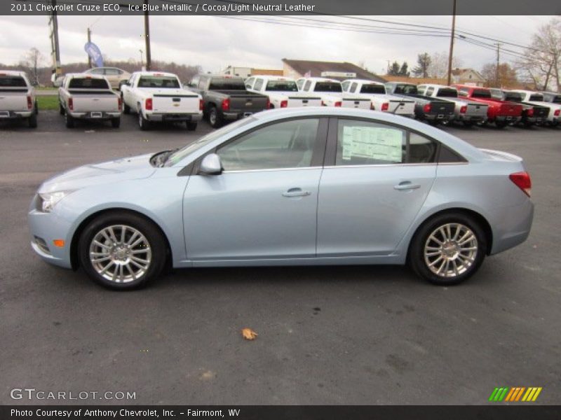 Ice Blue Metallic / Cocoa/Light Neutral Leather 2011 Chevrolet Cruze ECO