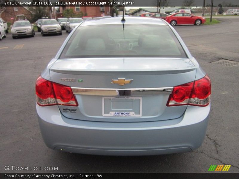 Ice Blue Metallic / Cocoa/Light Neutral Leather 2011 Chevrolet Cruze ECO