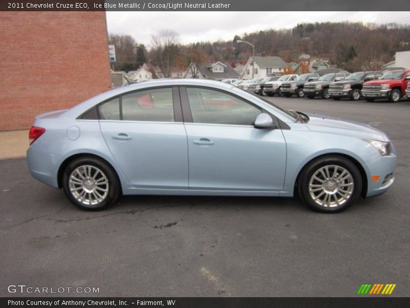 Ice Blue Metallic / Cocoa/Light Neutral Leather 2011 Chevrolet Cruze ECO
