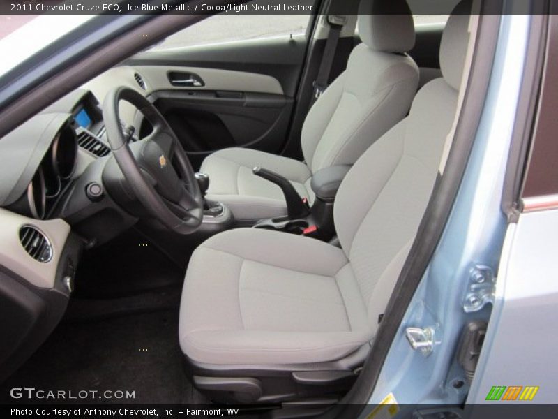Ice Blue Metallic / Cocoa/Light Neutral Leather 2011 Chevrolet Cruze ECO