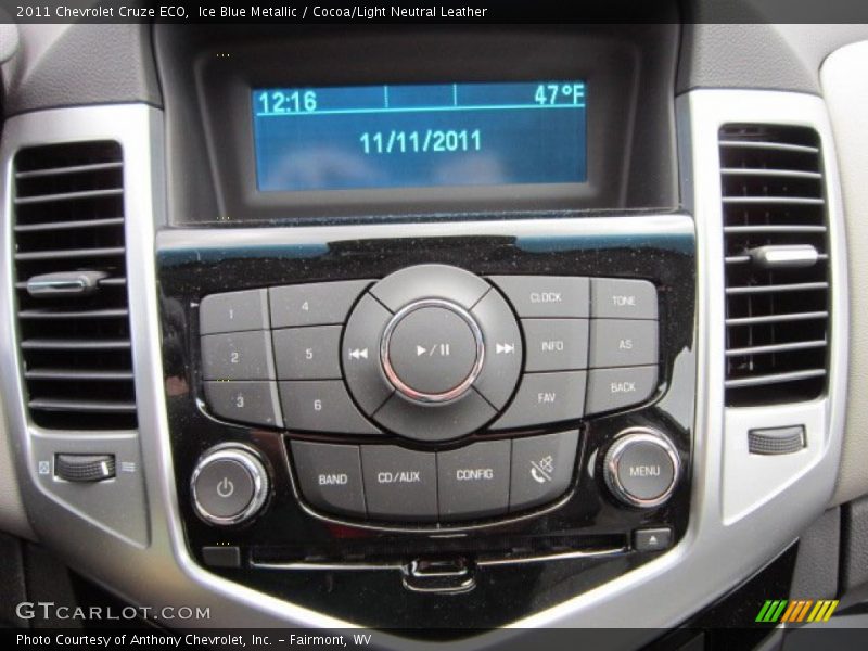 Ice Blue Metallic / Cocoa/Light Neutral Leather 2011 Chevrolet Cruze ECO