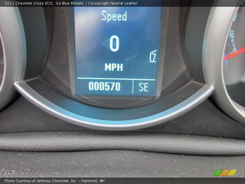 Ice Blue Metallic / Cocoa/Light Neutral Leather 2011 Chevrolet Cruze ECO