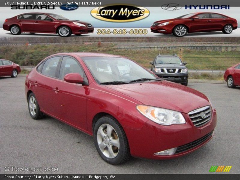 Redfire Pearl / Beige 2007 Hyundai Elantra GLS Sedan