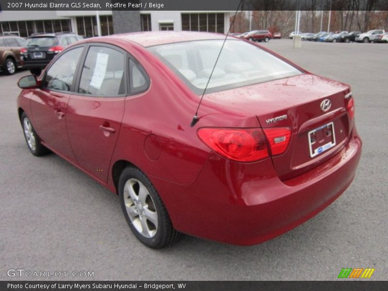 Redfire Pearl / Beige 2007 Hyundai Elantra GLS Sedan
