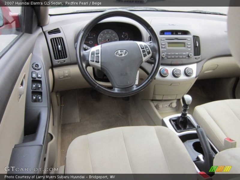 Redfire Pearl / Beige 2007 Hyundai Elantra GLS Sedan