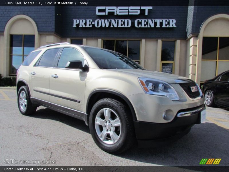Gold Mist Metallic / Ebony 2009 GMC Acadia SLE