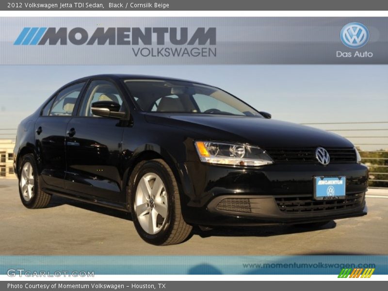 Black / Cornsilk Beige 2012 Volkswagen Jetta TDI Sedan
