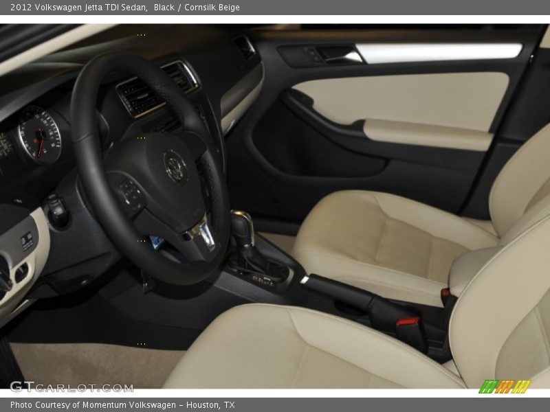 Black / Cornsilk Beige 2012 Volkswagen Jetta TDI Sedan