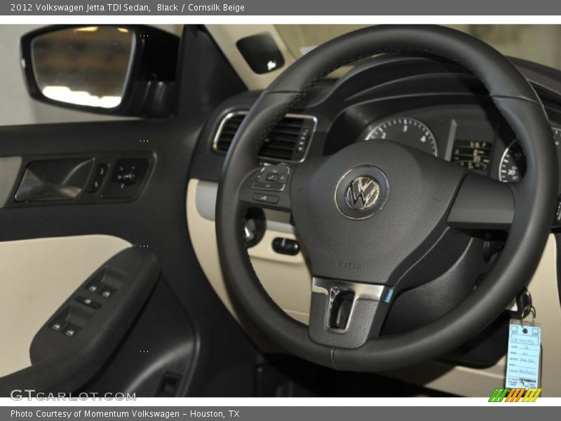 Black / Cornsilk Beige 2012 Volkswagen Jetta TDI Sedan