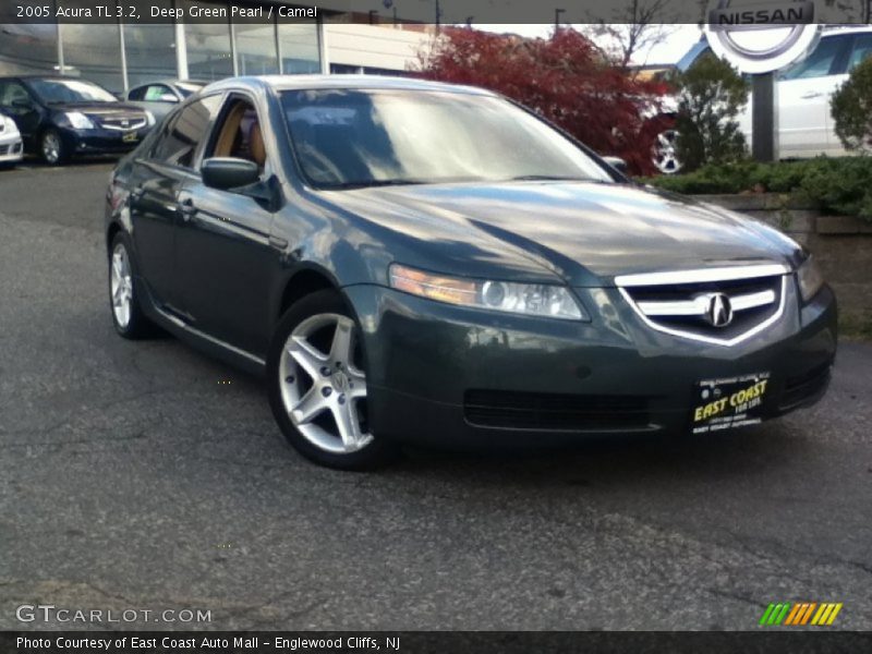 Deep Green Pearl / Camel 2005 Acura TL 3.2