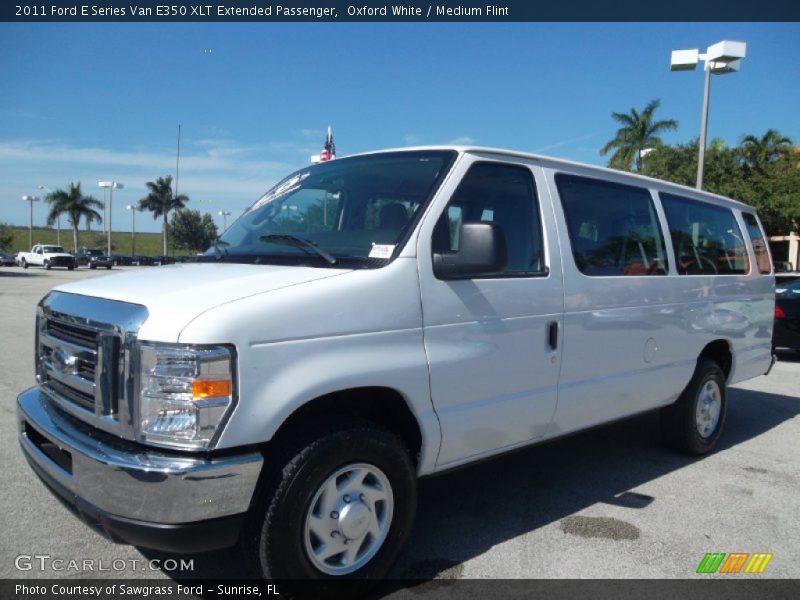 Oxford White / Medium Flint 2011 Ford E Series Van E350 XLT Extended Passenger