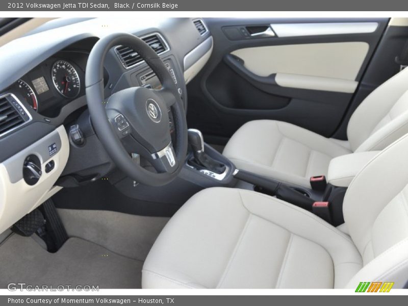 Black / Cornsilk Beige 2012 Volkswagen Jetta TDI Sedan