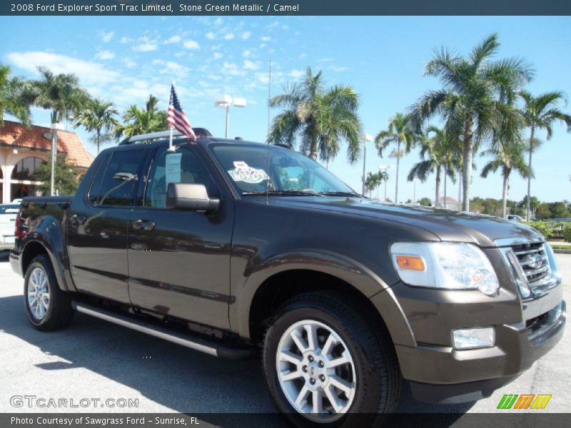 Stone Green Metallic / Camel 2008 Ford Explorer Sport Trac Limited