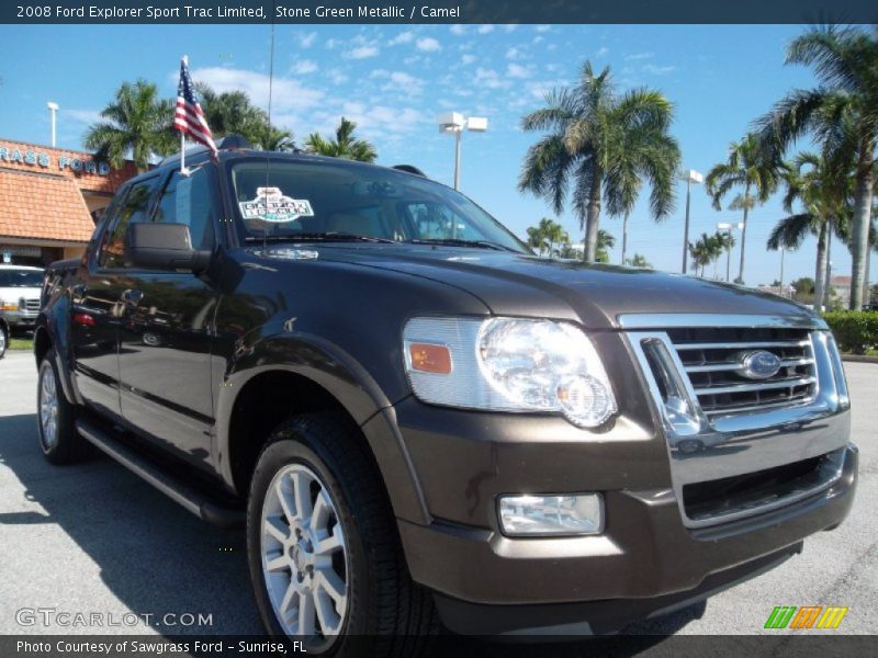 Stone Green Metallic / Camel 2008 Ford Explorer Sport Trac Limited