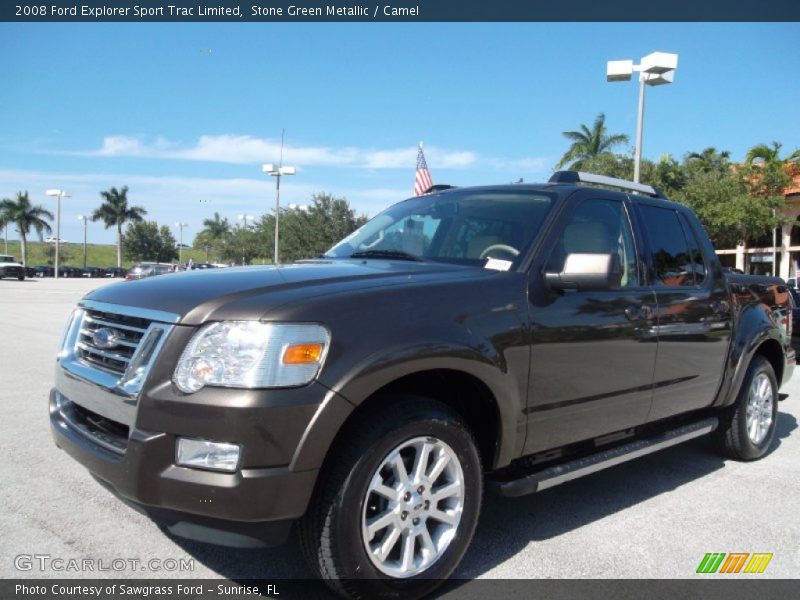 Stone Green Metallic / Camel 2008 Ford Explorer Sport Trac Limited